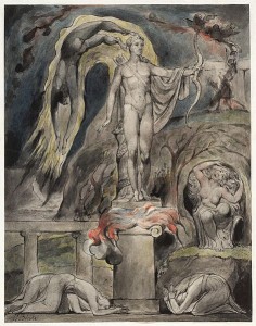 Blake; "Apollo from his shrine/ Can no more divine, With hollow shriek the steep of Delphos leaving..."